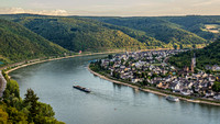 The town of Spay, Germany, as seen from Marksburg Castle near Braubach
