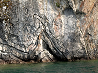 Geological formation on Waterton Lake
