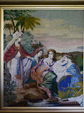 Moses in the Bullrushes (needlepoint)