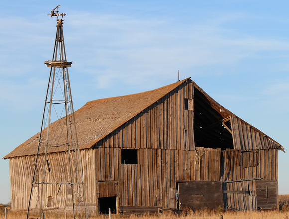 Old Barn and Windmill